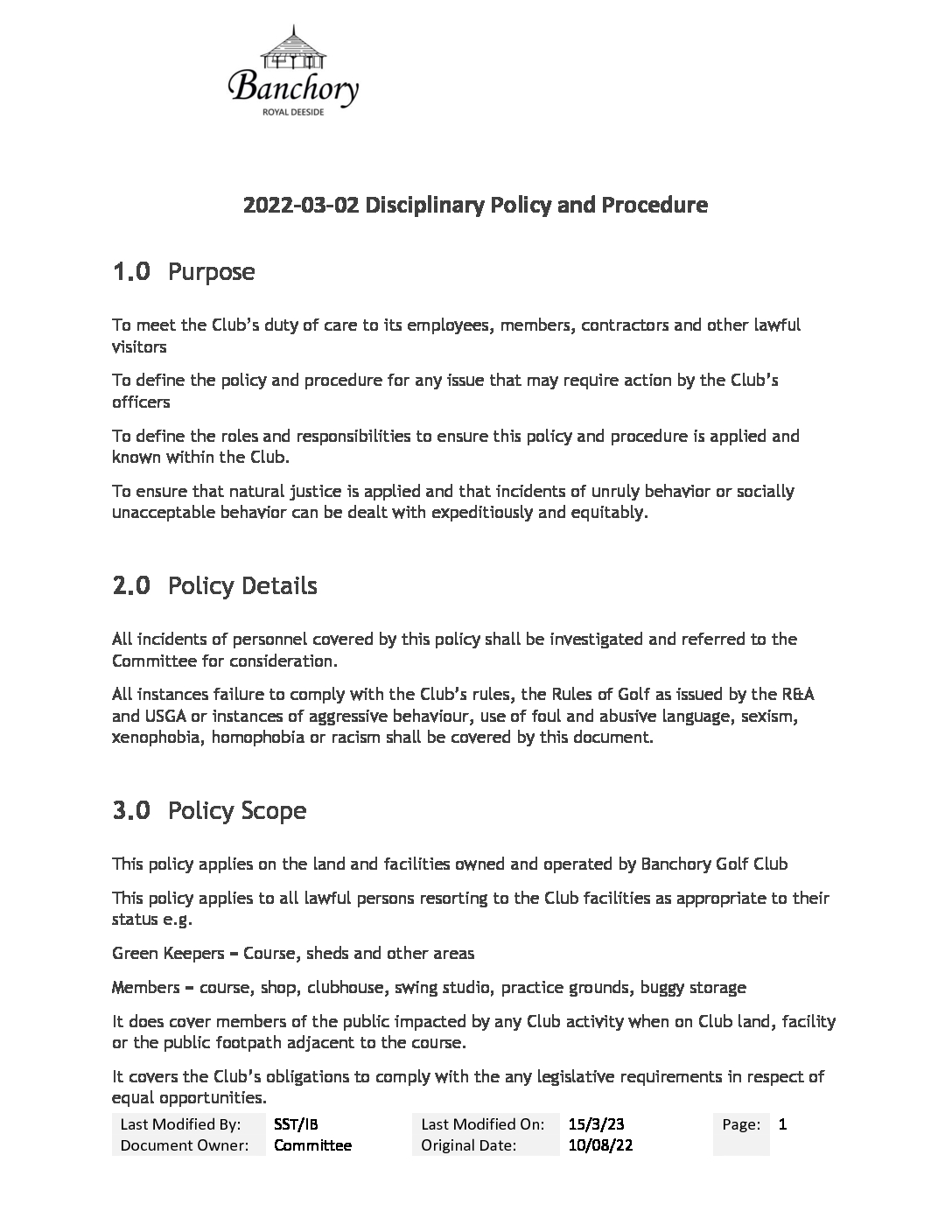 2022-03-02 Disciplinary Policy and Procedure
